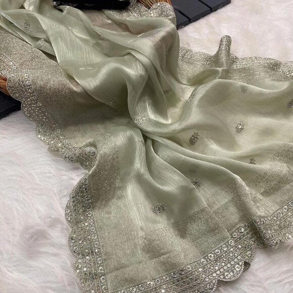 SOFT ZIMMY CHOO SILK FABRIC -- Sarees - Picture 6 of 16